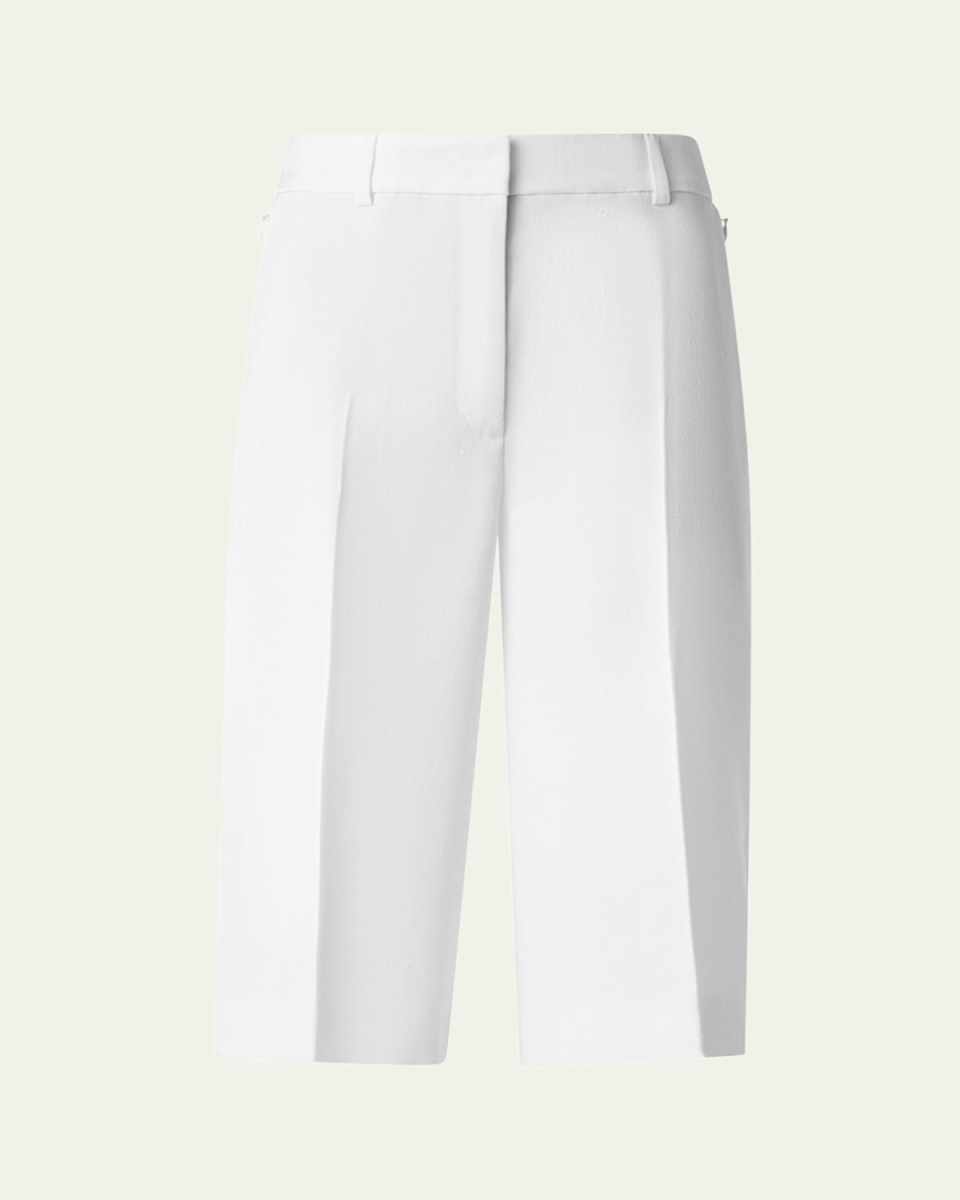 Fiora City Silk Viscose Shantung Bermuda Shorts